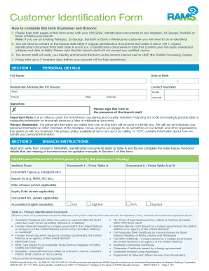 Customer Identification Form