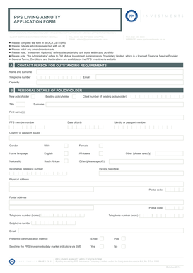 PPS Living Annuity Application Form