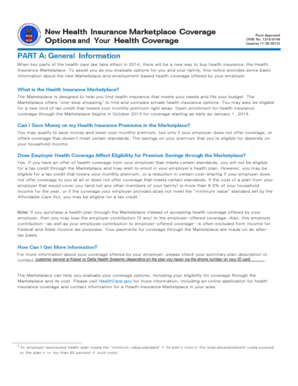 Health Insurance Marketplace Coverage Options Notice