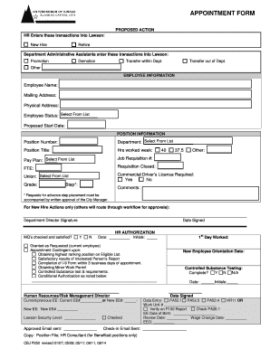 Employee Appointment Form