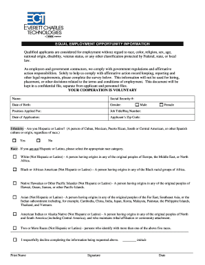 Equal Employment Opportunity Information Form