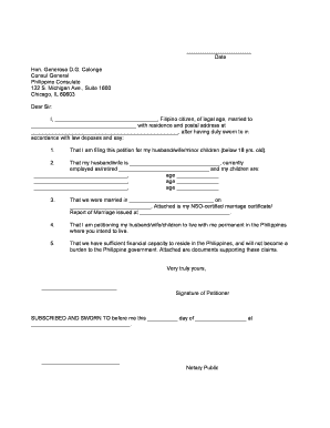 Philippine Consulate Petition Form