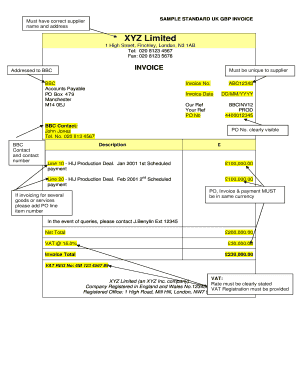 UK GBP Invoice Template