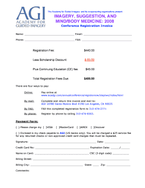 Pdf landlord rent invoice - Reg Invoice Template - Academy for Guided Imagery