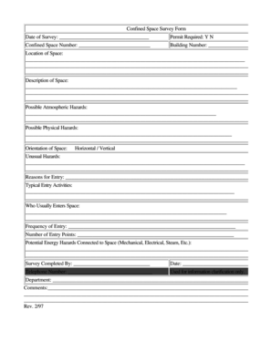 Confined Space Survey Form