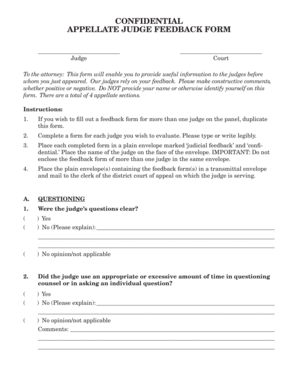 Appellate Judge Feedback Form