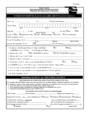 Oklahoma K-12 Language Survey Form