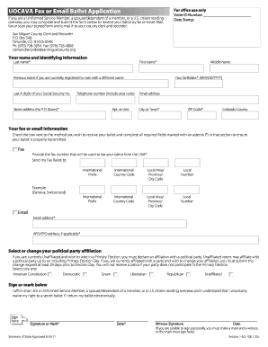 UOCAVA Fax or Email Ballot Application