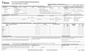 New Jersey Dental Enrollment/Change Request Form