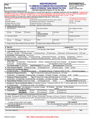 Wisconsin Aboveground Storage Tank Registration Form
