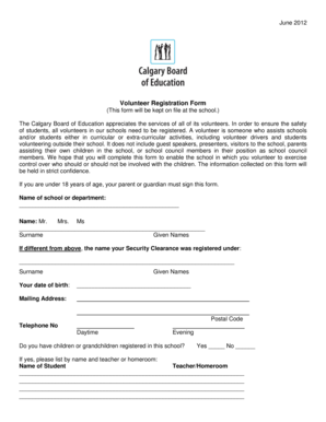 Volunteer Registration Form