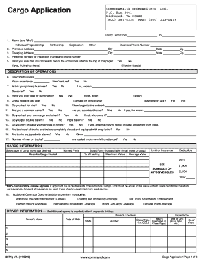 Cargo Insurance Application