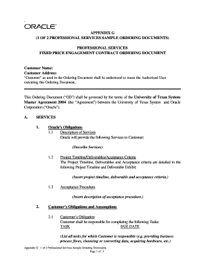 Professional Services Fixed Price Engagement Contract