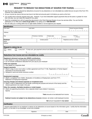 Canada T1213 Form
