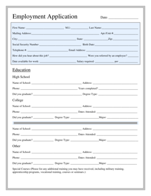 Employment Application Form