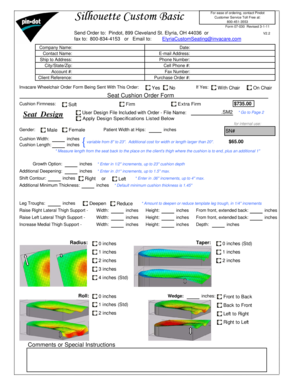 Invacare Wheelchair Order Form