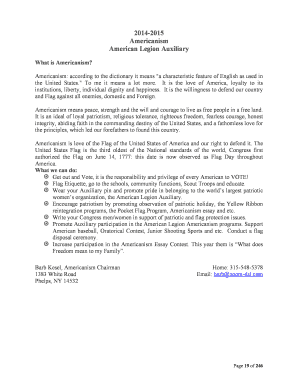 Americanism Program Guidelines