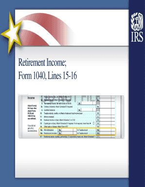 IRS Retirement Income Form 1040