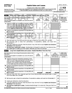 2013 Form 1040 (Schedule D) (Version A) - IRS.gov - Internal ... - apps irs