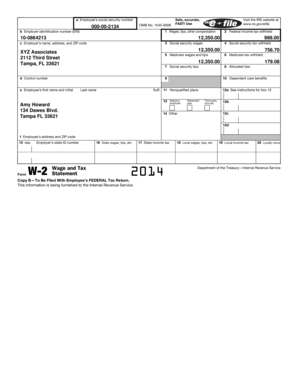 Form W-2 Wage and Tax Statement