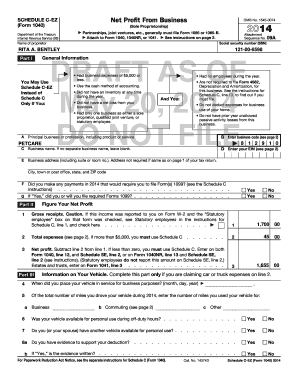 Schedule C-EZ Form 1040