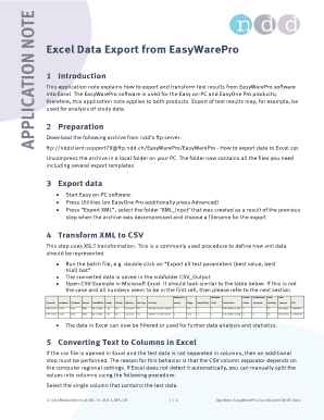 Excel Data Export from EasyWarePro