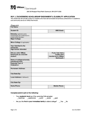 Dog birth certificate pdf - ROY J. ZUCKERBERG SCHOLARSHIP ENDOWMENT &ELIGIBILITY APPLICATION - umassd