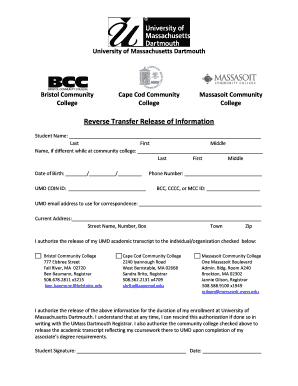 Reverse Transfer Release of Information