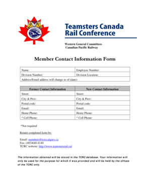 Member Contact Information Form