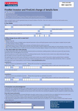 FirstNet Investor and FirstLink Change of Details Form