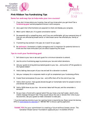 Pink Ribbon Tea Fundraising Tips