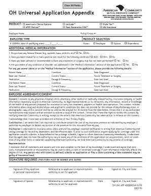 OH Universal Application Appendix