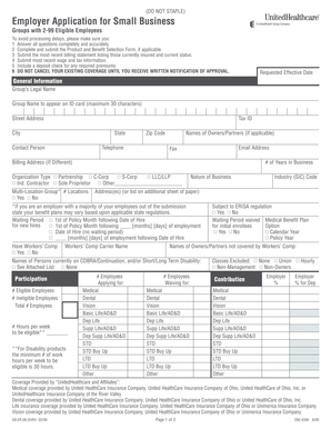 Employer Application for Small Business Health Insurance