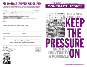 PSC Contract Campaign Pledge Card