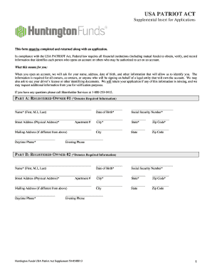 USA PATRIOT ACT - Huntington Funds