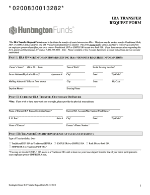 Ira transfer request form - Huntington Funds