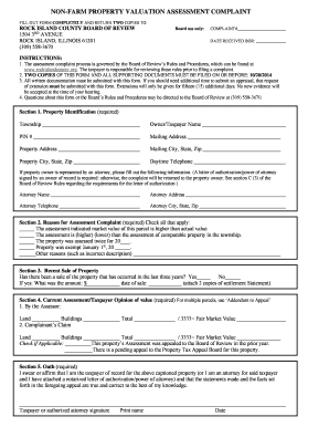 Illinois Property Valuation Assessment Complaint Form