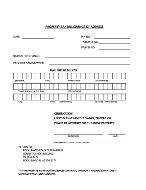 Property Tax Bill Change of Address