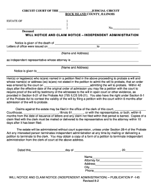 Will Notice and Claim Notice