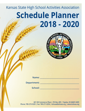 Kansas High School Activities Schedule Planner