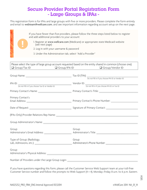WellCare Large Group Registration Form