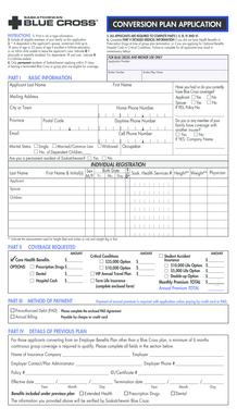 Saskatchewan Blue Cross Conversion Plan Application