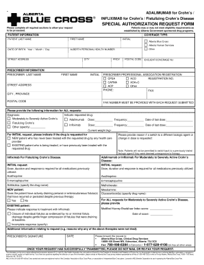 Alberta Special Authorization Request Form