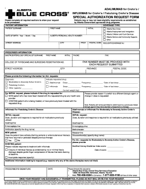Alberta Special Authorization Request Form