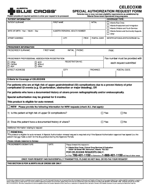 Celecoxib Special Authorization Request Form