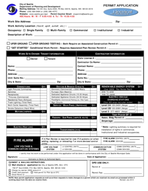 Seattle Electrical Work Permit Application