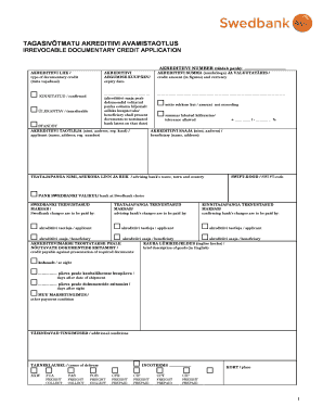Irrevocable Documentary Credit Application