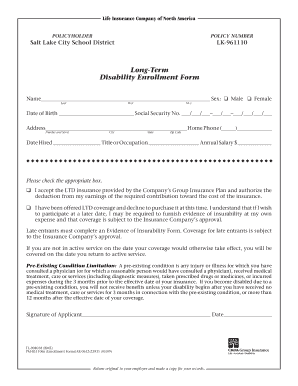 Long-Term Disability Enrollment Form