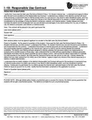 Salt Lake City School District Responsible Use Contract