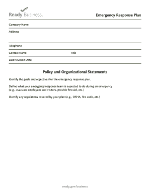 Emergency Response Plan Template